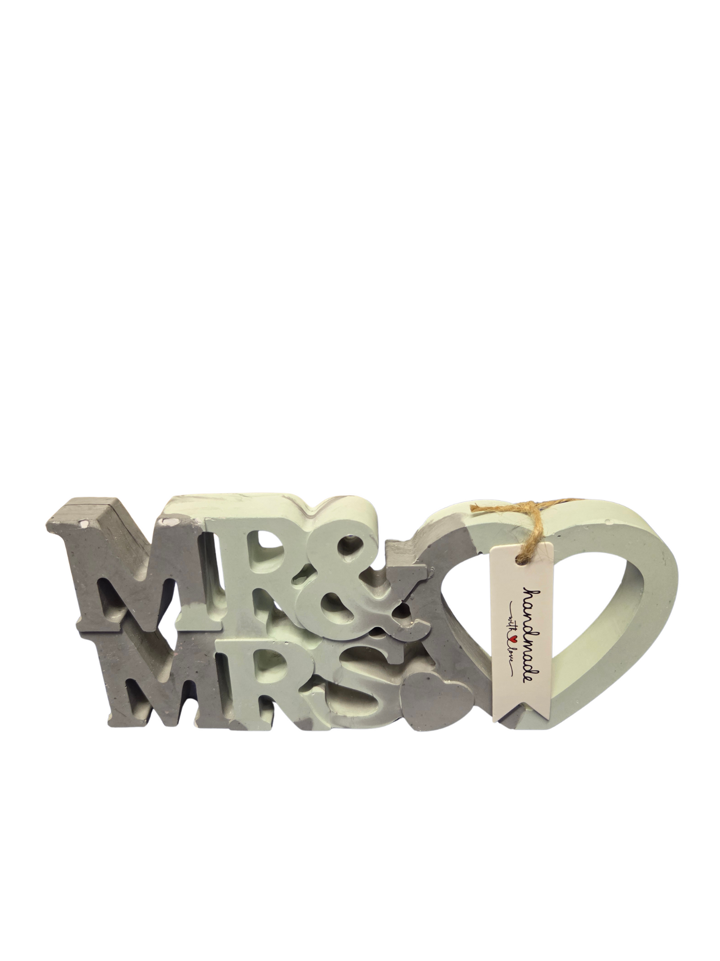 Mr & Mrs Dekoschriftzug mit Herz