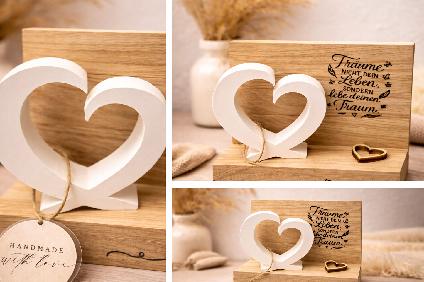 Herzensmensch Deko-Set aus Holz und Resin