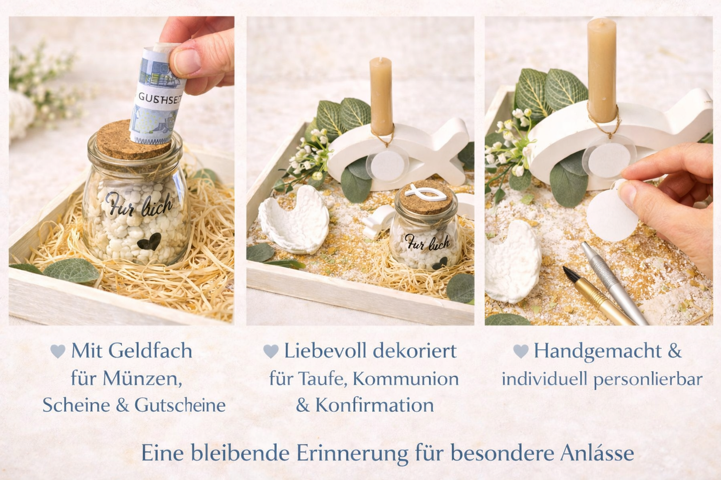 Segenslicht – Geldgeschenk zur Taufe, Kommunion & Konfirmation