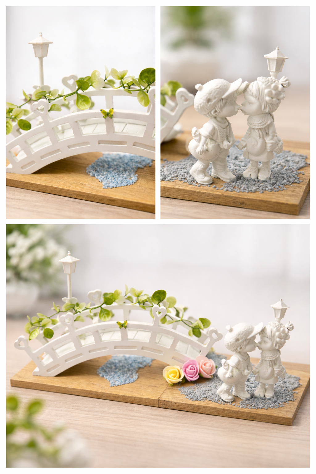 „Romantisches Miniatur-Deko-Set – Brücke & Liebespaar“