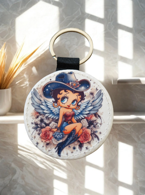 Schlüsselanhänger aus Stoff Rund