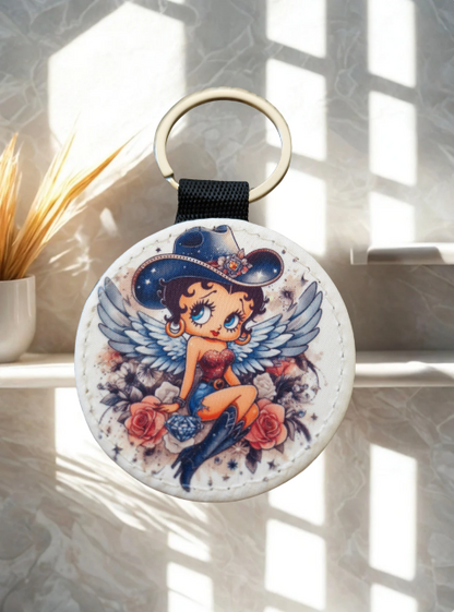 Schlüsselanhänger aus Stoff Rund