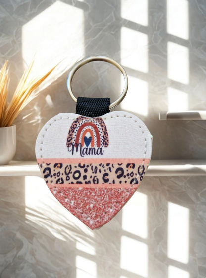 Schlüsselanhänger aus Stoff in Herzform