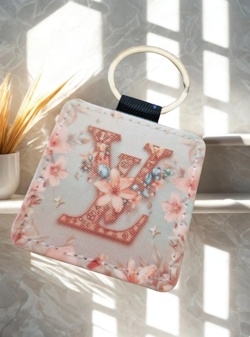 Schlüsselanhänger aus Stoff viereckig