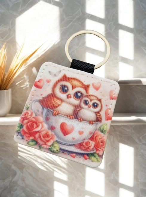 Schlüsselanhänger aus Stoff viereckig