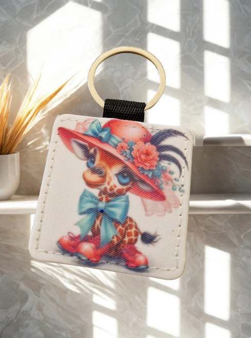 Schlüsselanhänger aus Stoff viereckig