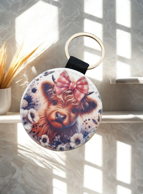 Schlüsselanhänger aus Stoff Rund