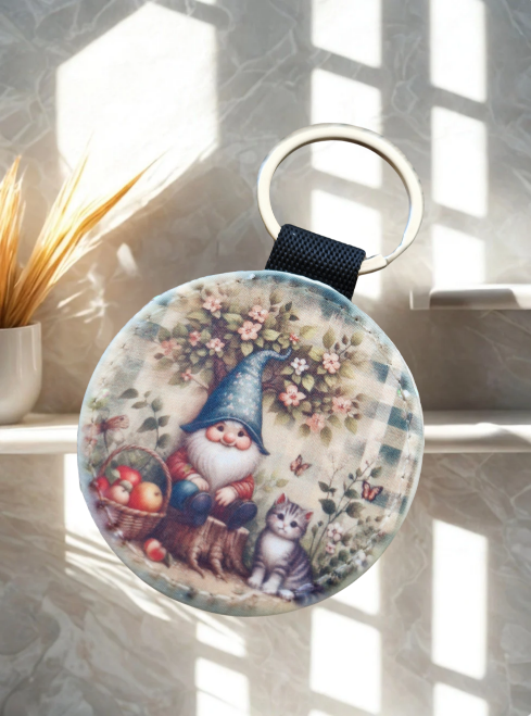 Schlüsselanhänger aus Stoff Rund