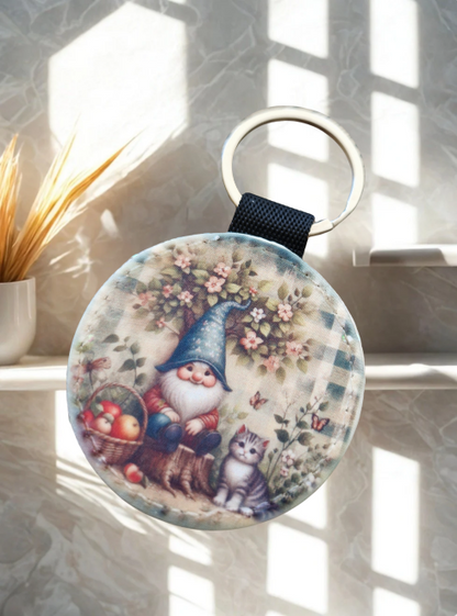 Schlüsselanhänger aus Stoff Rund