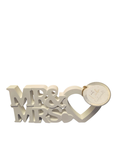 Mr & Mrs Dekoschriftzug mit Herz