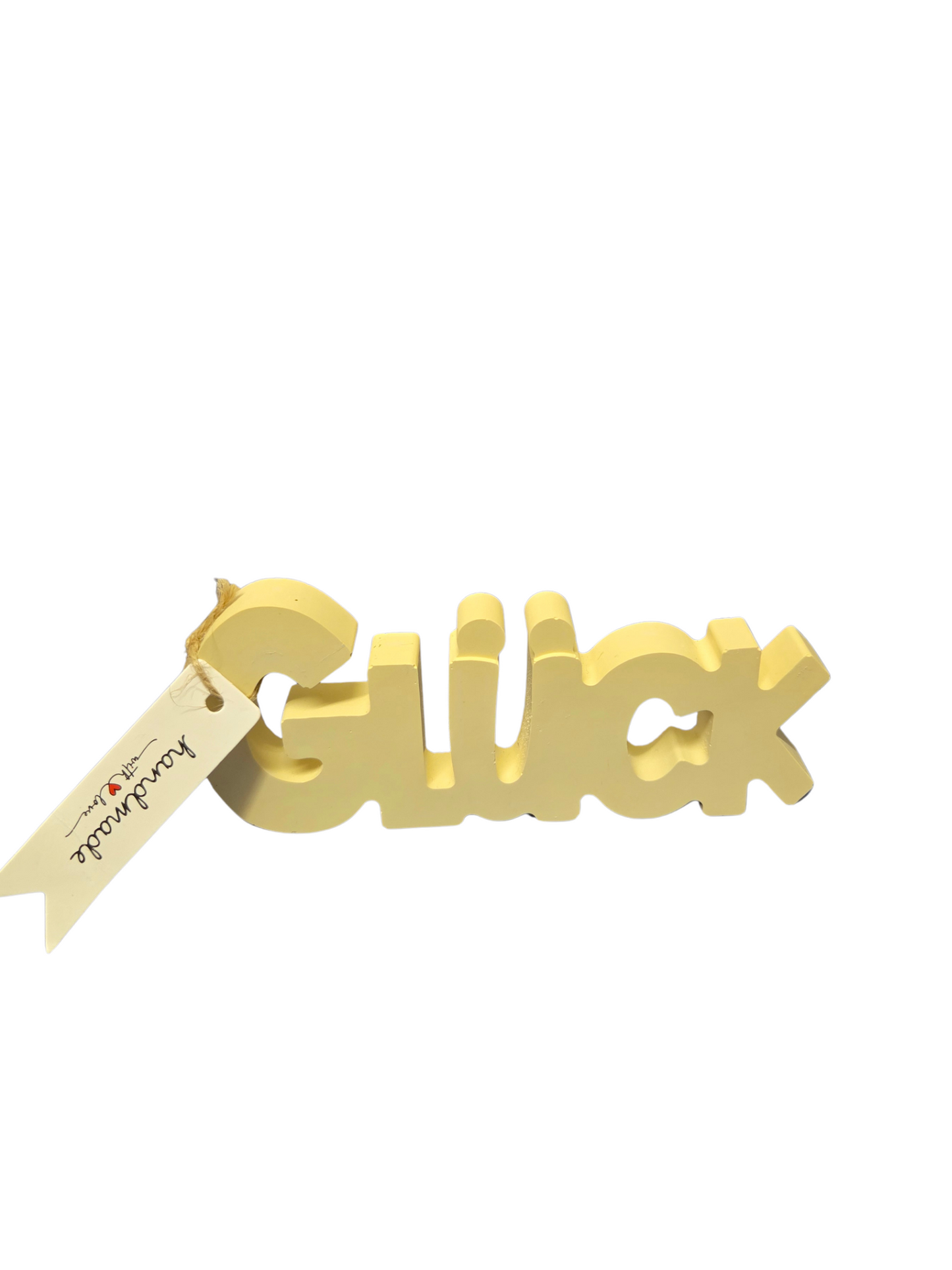 Glück Deko aus Raysin – Handmade Schriftzug für Zuhause