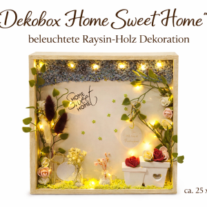 Dekobox „Home Sweet Home“ – beleuchtete Raysin-Holz Dekoration