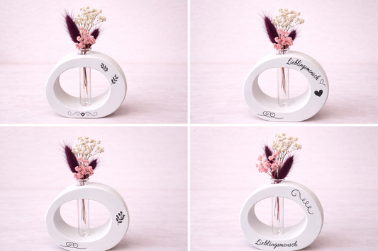 Handgemachte Raysin Vase mit Trockenblumen – moderne Deko