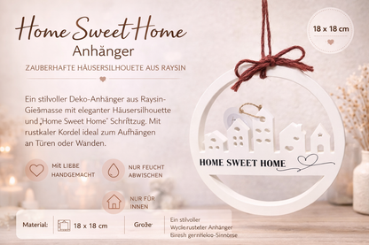 Home Sweet Home Anhänger – Häusersilhouette mit Herz
