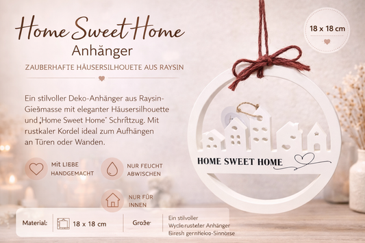 Home Sweet Home Anhänger – Häusersilhouette mit Herz