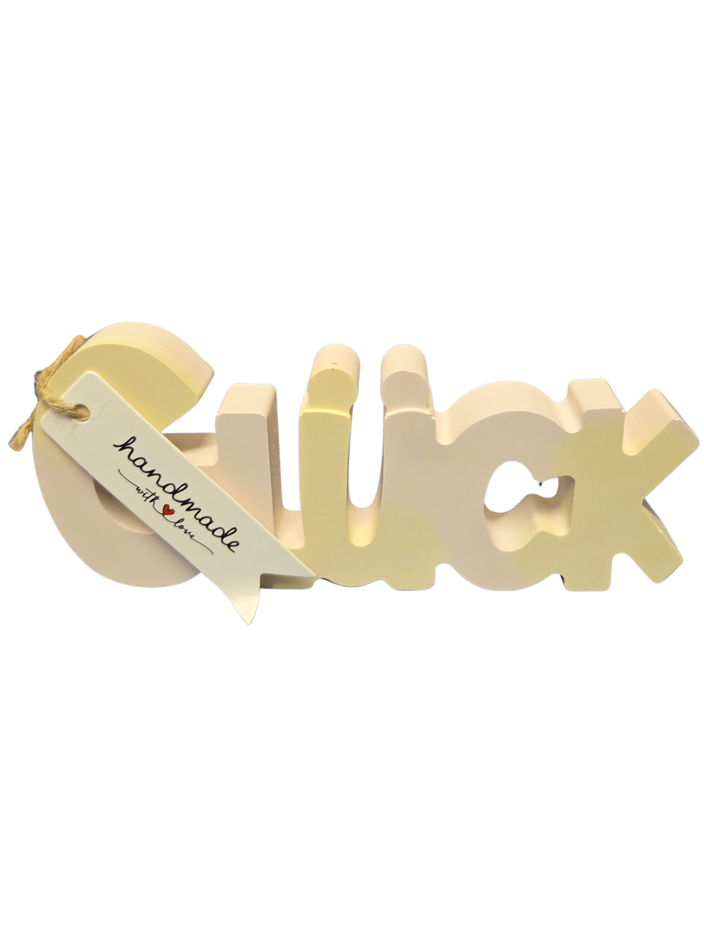Glück Deko aus Raysin – Handmade Schriftzug für Zuhause