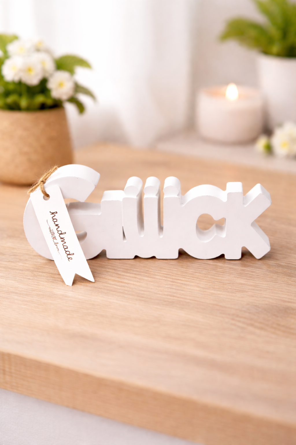 Glück Deko aus Raysin – Handmade Schriftzug für Zuhause