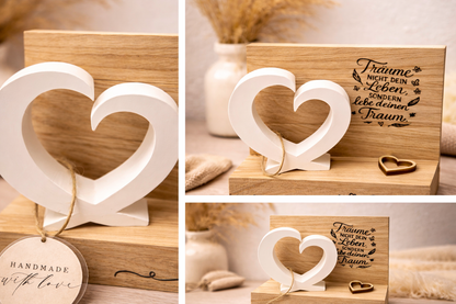 Herzensmensch Deko-Set aus Holz und Resin
