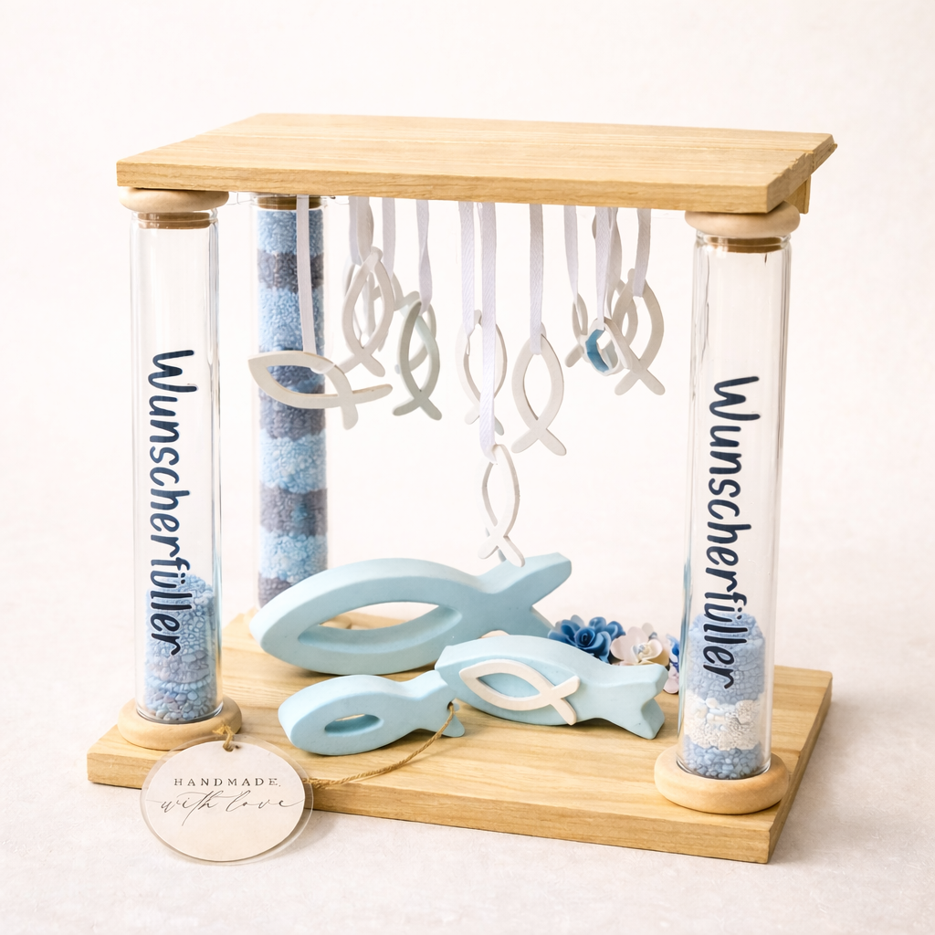 Wunscherfüller Blau – Geldgeschenk zur Taufe, Kommunion & Konfirmation