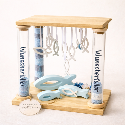 Wunscherfüller Blau – Geldgeschenk zur Taufe, Kommunion & Konfirmation