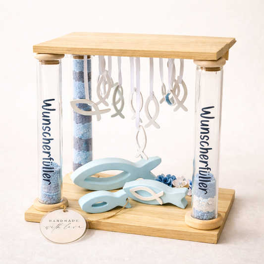 Wunscherfüller Blau – Geldgeschenk zur Taufe, Kommunion & Konfirmation