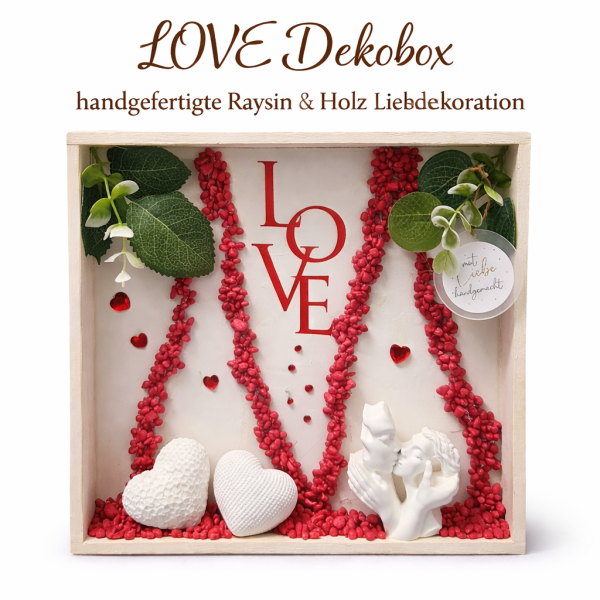 LOVE Dekobox – handgefertigte Raysin & Holz Liebesdekoration