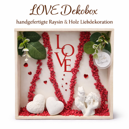 LOVE Dekobox – handgefertigte Raysin & Holz Liebesdekoration