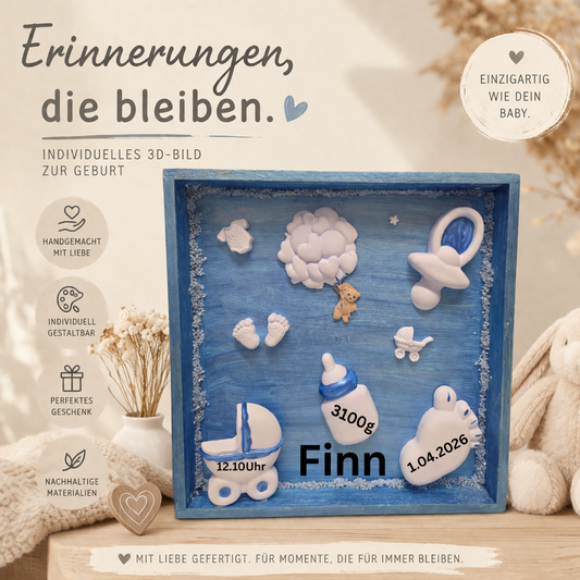 Kleines Glück – Personalisierbares Baby-Kunstwerk
