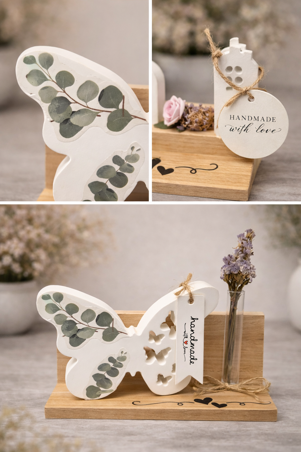 „Schmetterlings-Deko mit Trockenblumen“