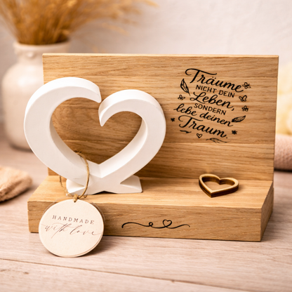 Herzensmensch Deko-Set aus Holz und Resin