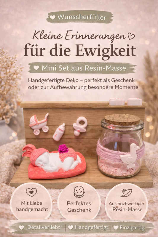 „Wunscherfüller – Handgefertigtes Rosa Baby-Erinnerungsset“