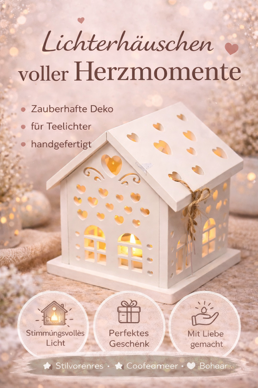 „Zauberhaftes Chalet-Licht – LED-Lichterhäuschen aus Raysin“