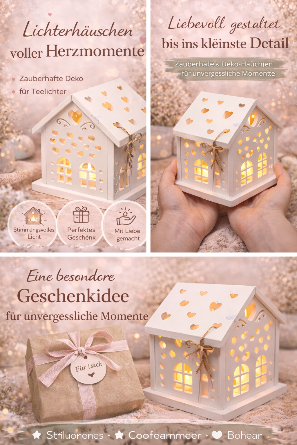 „Zauberhaftes Chalet-Licht – LED-Lichterhäuschen aus Raysin“