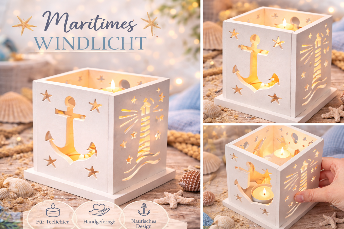 Maritimes Teelicht-Häuschen