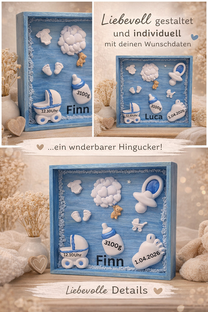 Kleines Glück – Personalisierbares Baby-Kunstwerk