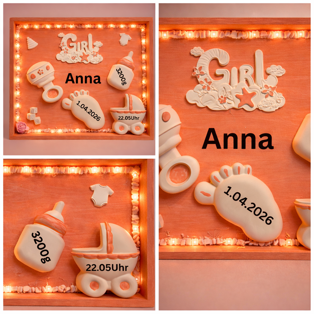 „Baby Girl Erinnerungsbox – personalisierbar“