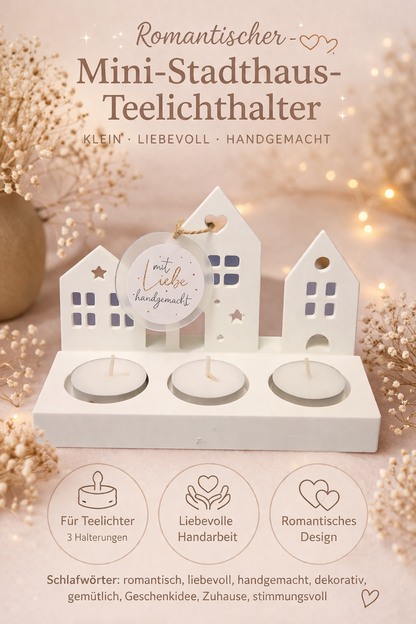 Zauberhafte Häuschen-Trio Teelichthalter