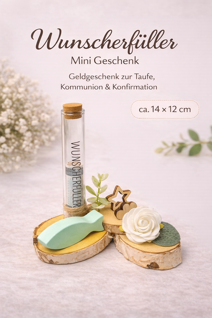 Wunscherfüller Mini – Geldgeschenk zur Taufe, Kommunion & Konfirmation
